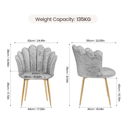 Joolihome Velvet Shell Chair，Single Sofa Chair 1