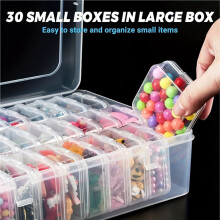 Boîte de Rangement de Perles, 120 Pièces, Petits Conteneurs de Rangement en Plastique Transparent pour la Fabrication de Bijoux, Vis, Graines