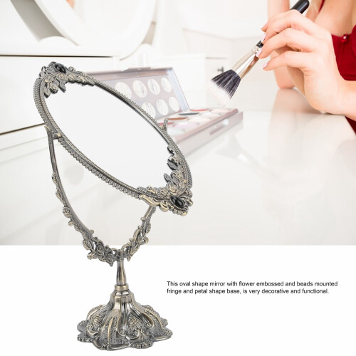 Small Bronze 360 Rotating Double-Sided Makeup Mirror for Bathroom Décor 1
