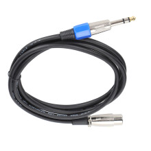 Balanced XLR Female to 6.35mm Jack Microphone Cable 2m for Studio & Live Sound