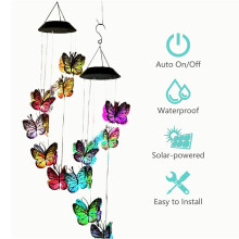 LED-Solar-Windspiel in Schmetterlingsform für den Außenbereich, wasserdicht, mit Haken