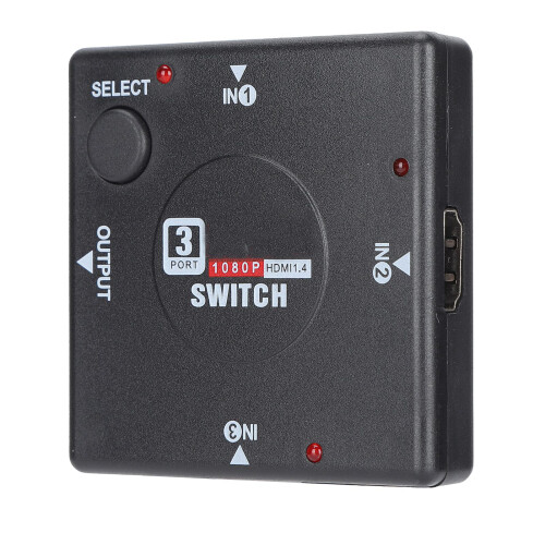 HD Multimedia Switcher 3 In 1 Out, 1920x1080p, ABS Material 1
