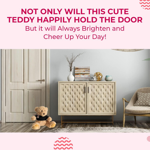 Teddy Weighted Door Stop Soft Fabric Decorative 1