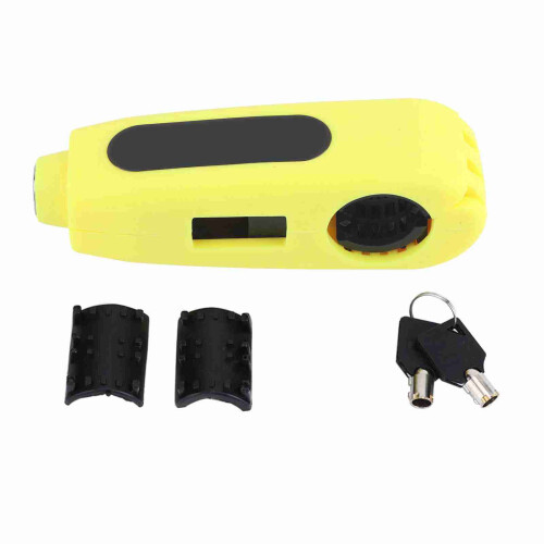 Universal Motorcycle Handlebar Lock with Brake & Throttle Security Yellow 1