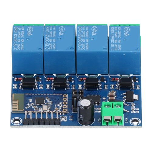 4 Channel Bluetooth Relay Module DC12V with Indicator Light, 63x63mm 2