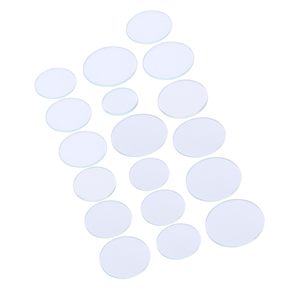 Crystal Watch Glass Flat Lens Set 16Â24.5Mm Clear Watch Accessories 18 Pcs 7901392010307