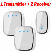 Waterproof Wireless Doorbell 1T+2R 36 Tunes