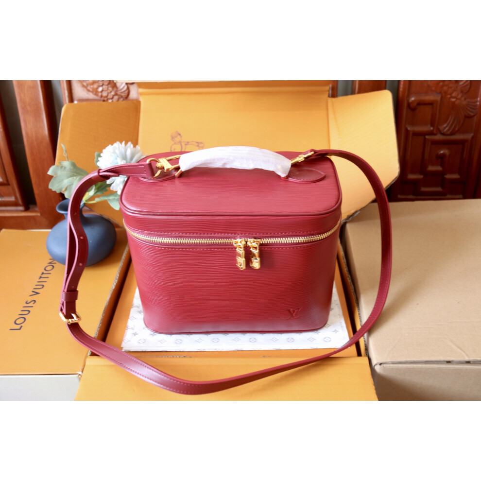 Xhrain Red Lv Epi Nice Bb Cosmetic Pouch | Textu Leather Makeup Organizer M25856
