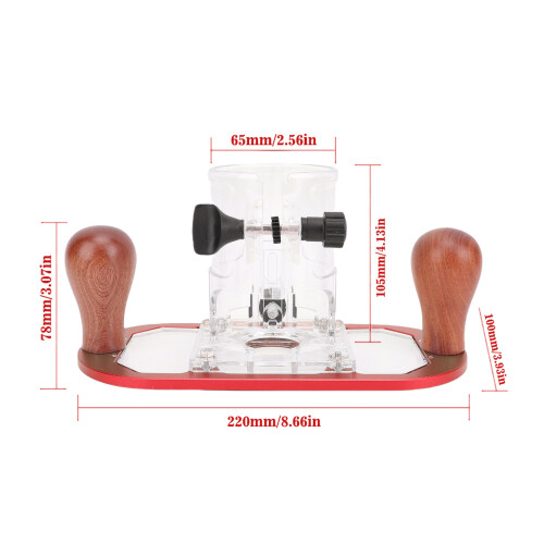 65mm Aluminiumlegierung Router-Festbasis, Tiefe 1