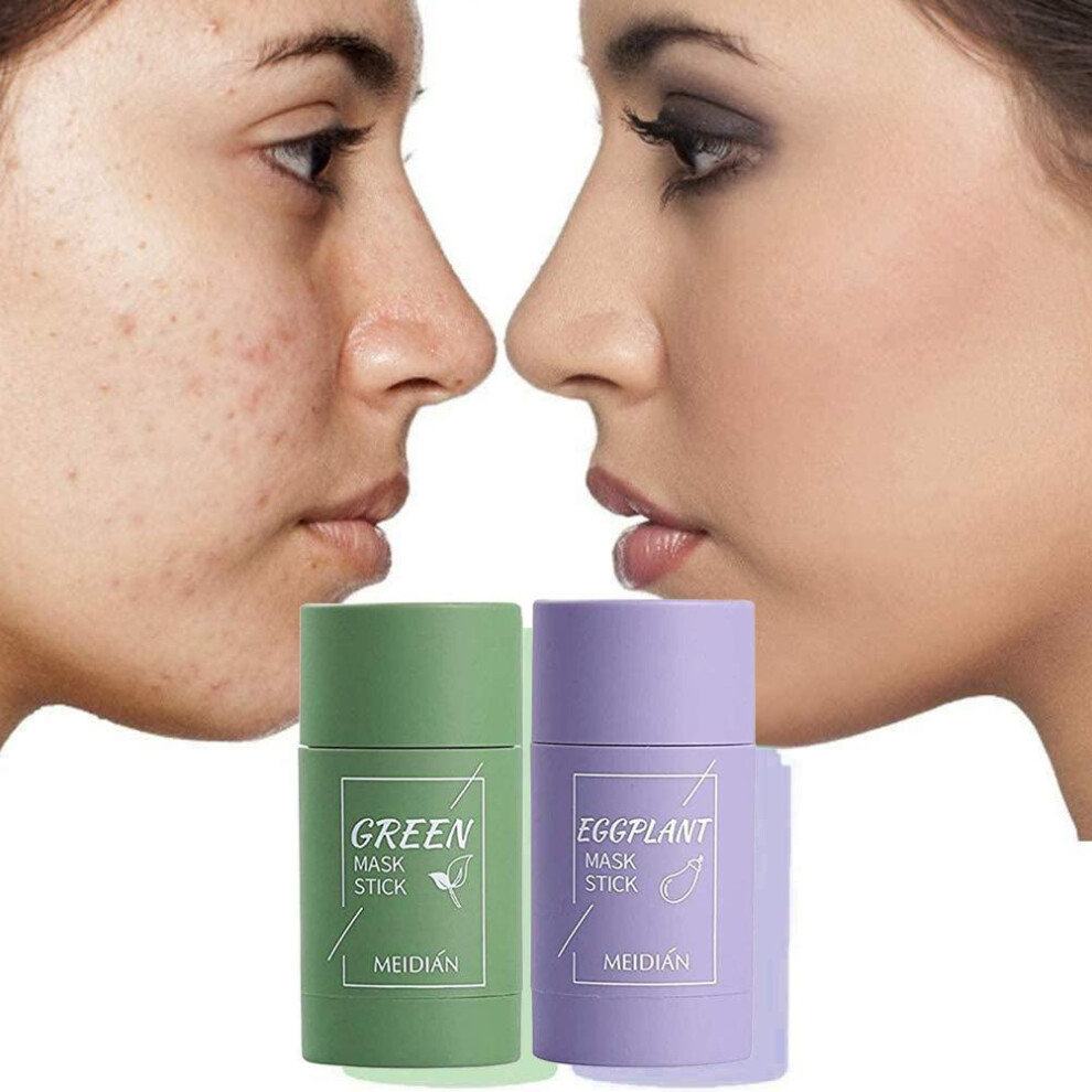 Green/Eggplant Tea & Purifying Clay Stick Face Mask, 40G Deep Cleansing & Oil Control