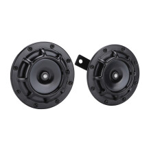 120mm 115dB Steel Alloy Snail Horn Pair for 12V Vehicles, Black