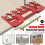 rotes Aluminium-Regalstift-Lehre-Set 64/128/192mm 10