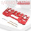 rotes Aluminium-Regalstift-Lehre-Set 64/128/192mm 12
