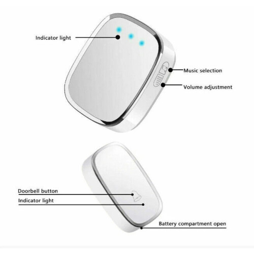 Waterproof Wireless Doorbell 300M Range 36 Tunes 1