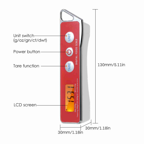 Digital Spoon Scale 0.05g-500g, Detachable Spoons, Multiple Units 1