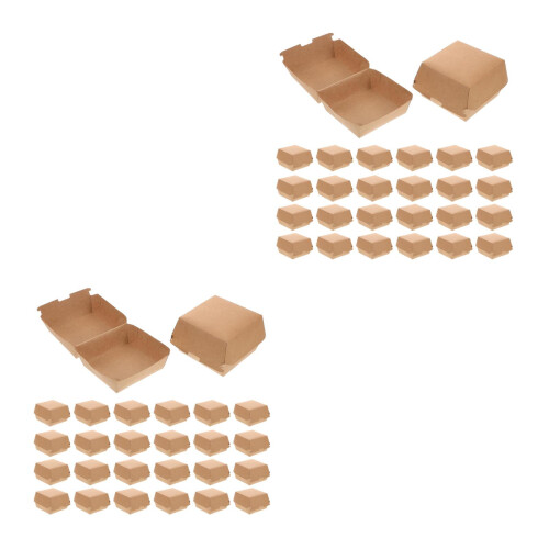 2 Pack Hamburger Packaging Box Paper To Go Boxes Food Container 1