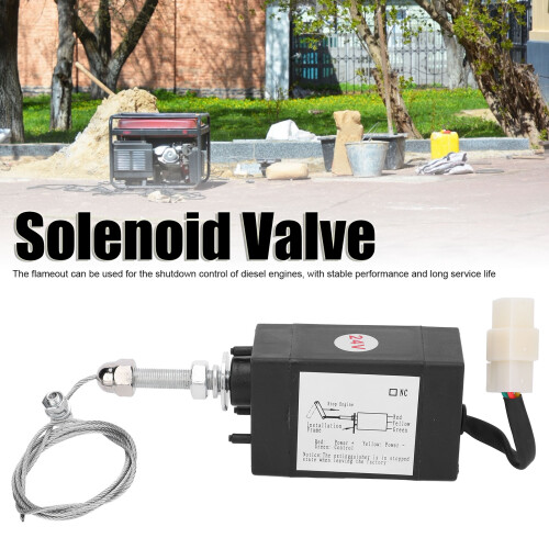 Plastic Normally Open Diesel Engine Solenoid Valve DC24V Stop Control Switch 2