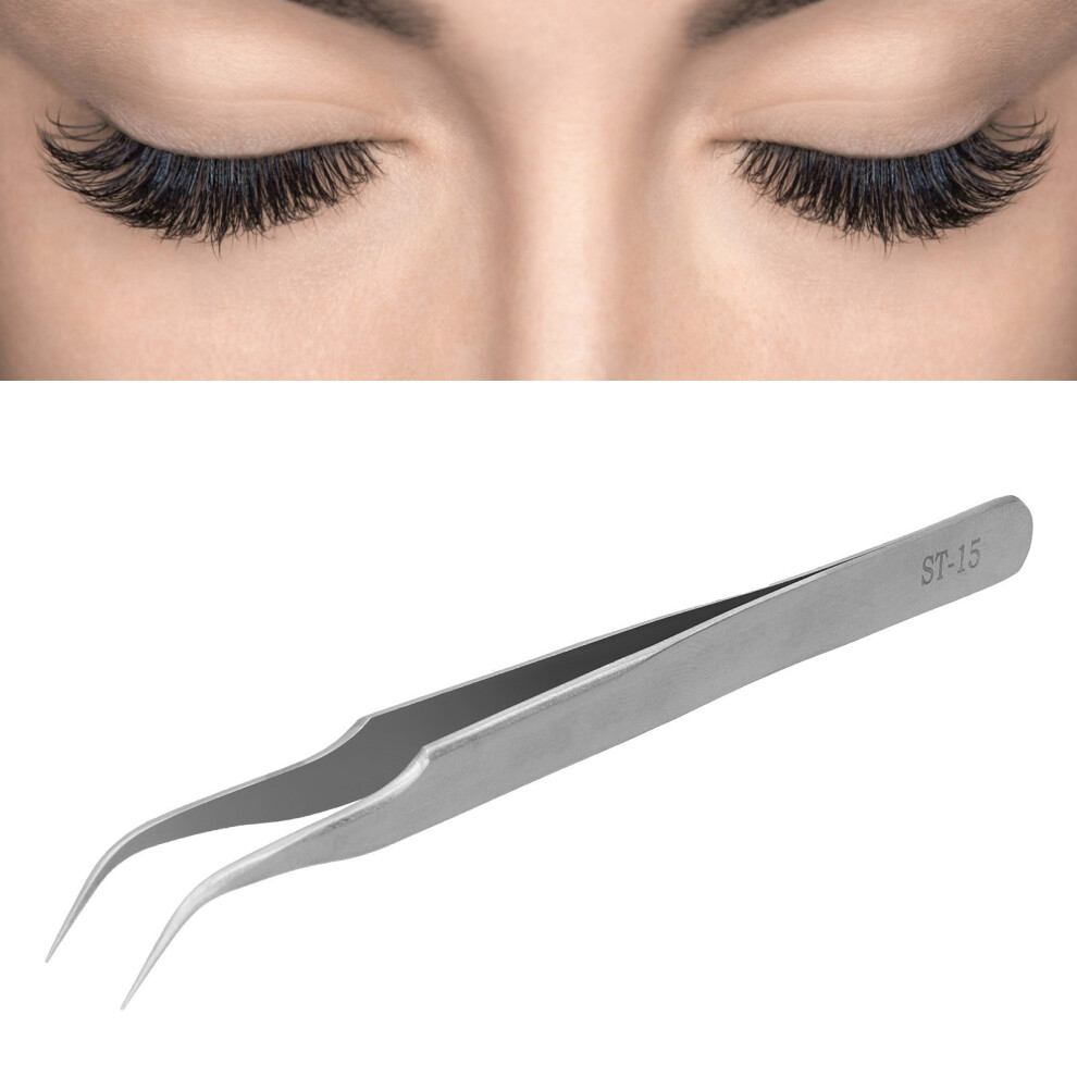 Stainless Steel AntiStatic Eyelash Grafting Tweezers(ST15 Bend Head)