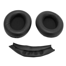 Ersatz-Ohrpolster- und Kopfbügel-Set für WH-1000XM3, Proteinleder, Schwarz