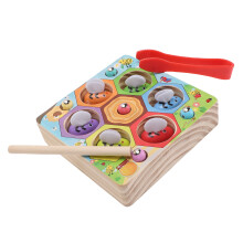 Holz-Bienenzucht-Set Farben-Matching-Spiel für Kleinkinder — Hand-Auge- und Feinmotorik-Spielzeug