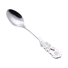 Stainless Steel Flower Spoon – Vintage Tea/Coffee Stirring Spork, Dessert & Drink Mixing, Decorative Flatware for Kitchen/Bar/Gift – Silver