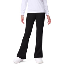 Girls Lined Flare Leggings Warm Winter Thermal Bottoms Soft Stretch Casual Trousers For Teen Youth Everyday Comfort Fit Black 11-12 Years