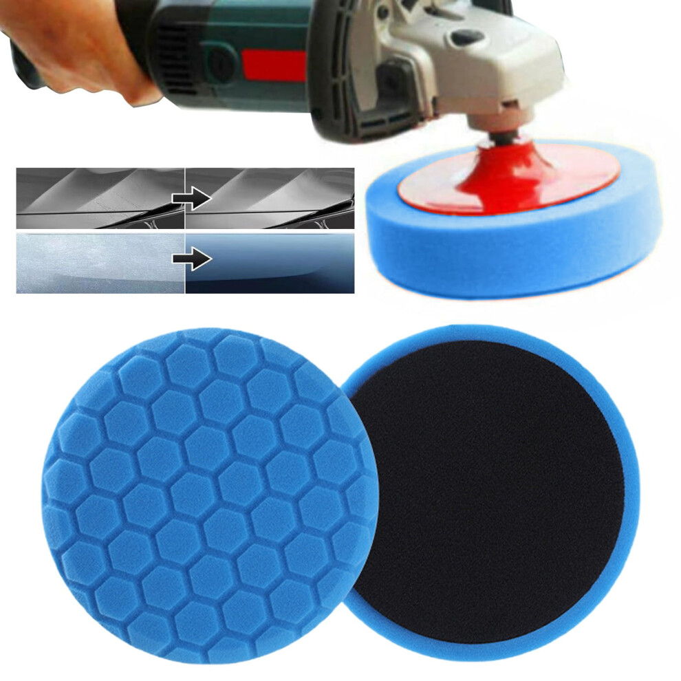 Hexagon Honeycomb Polishing Pads Â Coarse/Med/Fine Buffing Sponges For Car Detailing, Paint Correction, Wax, Compatible With 5Â Polishers Blue 9448483000420