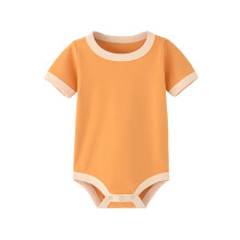 Unisex Baby Short-sleeve Bodysuit, Organic Cotton Baby Clothes for Yellow 9-12 Months