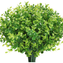 Morttic 12-Pack Artificial Boxwood Stems, UV-Resistant Faux Greenery for Indoor/Outdoor Decor – Compatible with Home & Garden