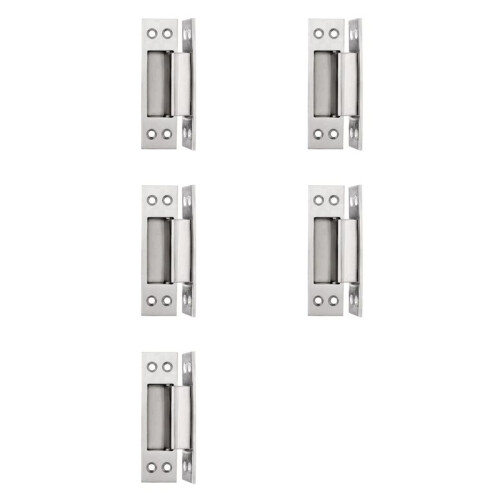 5X Porta Oculta de 5 Polegadas com Porta Oculta de Madeira de Aço Inoxidável e Dobradiça Oculta. Prata