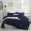 Imperial Rooms (Navy Blue, Double) Plain Duvet Cover Single Double King Bed Set Quilt 2