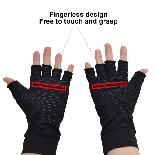 Kupferfarbene Halbfinger-Arthritis-Handschuhe 19-24g 2