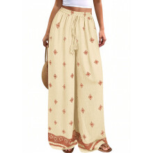 Women Casual High Waist Wide Leg Pants 2026-light brown L