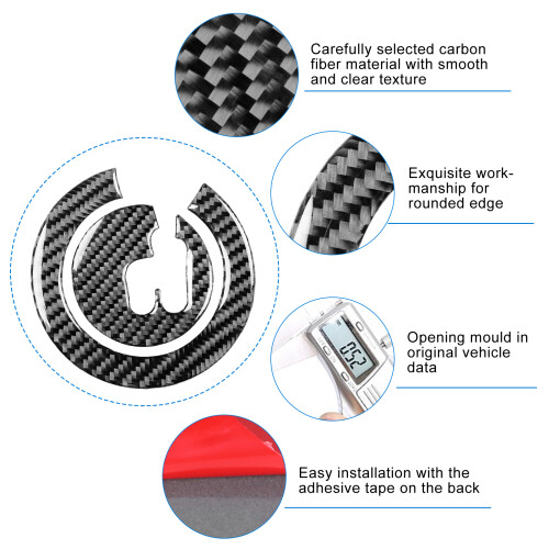 2Pcs Carbon Fiber Gear Shift Panel Cover Fit for Prius 2012-2015 2