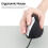 Vertical Wired Ergonomic Optical Mouse, Black, 3 Keys, 1277cm 7