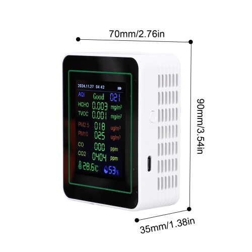 12-in-1 Luftqualitätsmonitor mit 2,8" Farbbildschirm, MT14 Weiß 1