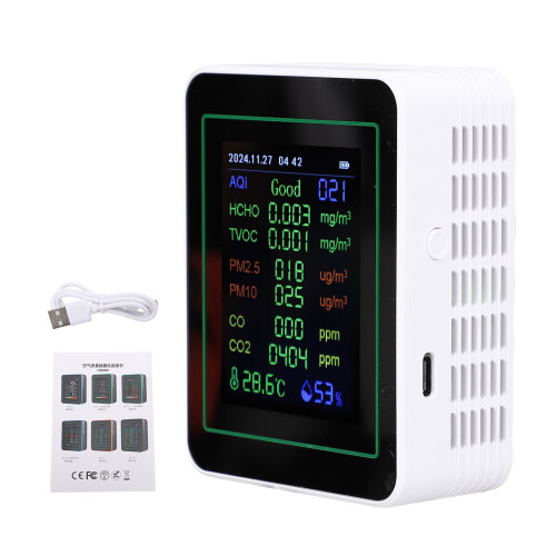 12-in-1 Luftqualitätsmonitor mit 2,8" Farbbildschirm, MT14 Weiß 2