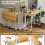 Folding Desk with Wheels & Storage Shelves Foldable Computer Desk 2