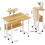 Folding Desk with Wheels & Storage Shelves Foldable Computer Desk 4