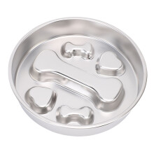 Edelstahl-Ässervorratschüssel für Hunde 20,5 x 4,5 cm, rutschfest, anti-Schluck-Design