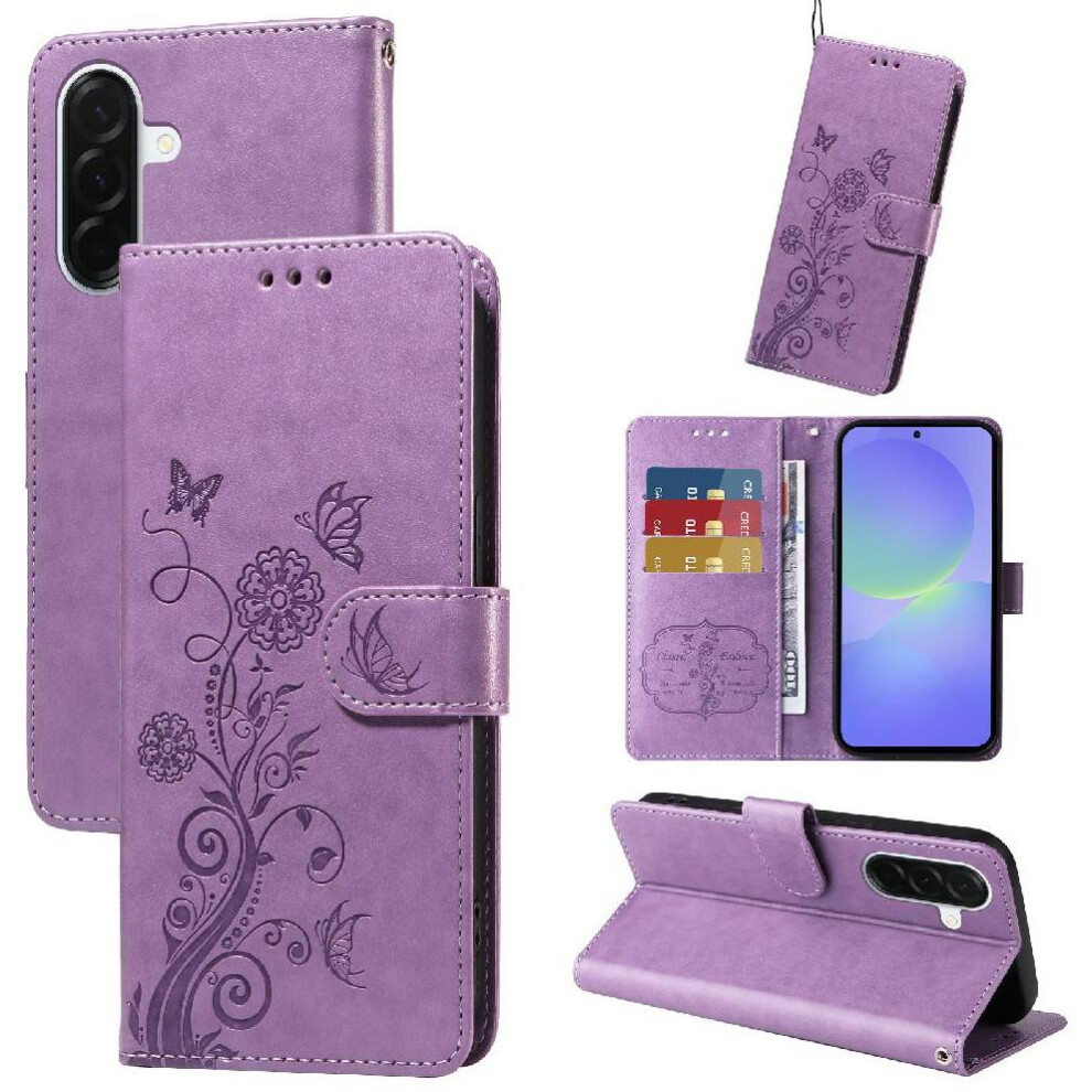 () Flip Case For Samsung Galaxy A37 Cardslots Leather Flower Flip 764563210480