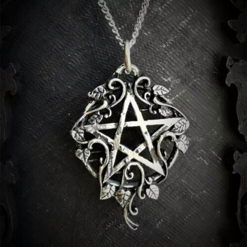 Κολιέ μενταγιόν Punk Vintage Style Pentagram για άνδρες γυναίκες γοτθικό λεπτό κόσμημα δώρο-16# 2