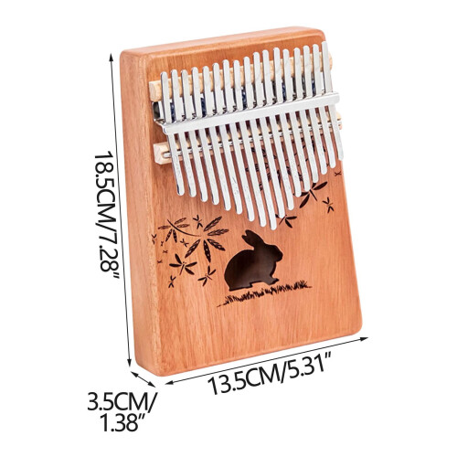 Kalimba 17 Keys Solid Wood Finger Piano with Tuning Kit 2
