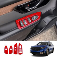 Car Window Lift Panel Tirm Door Armrests Panel Sticker for Forester 2025 LHD Forged Pattern