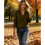 Long Sleeve V Neck Button Blouse For Womens Solid Color-White L 7