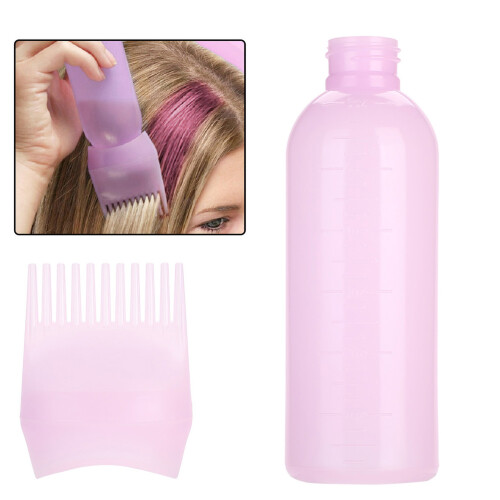 160ml Pink Hair Dye Bottle with Comb Applicator Tool 2