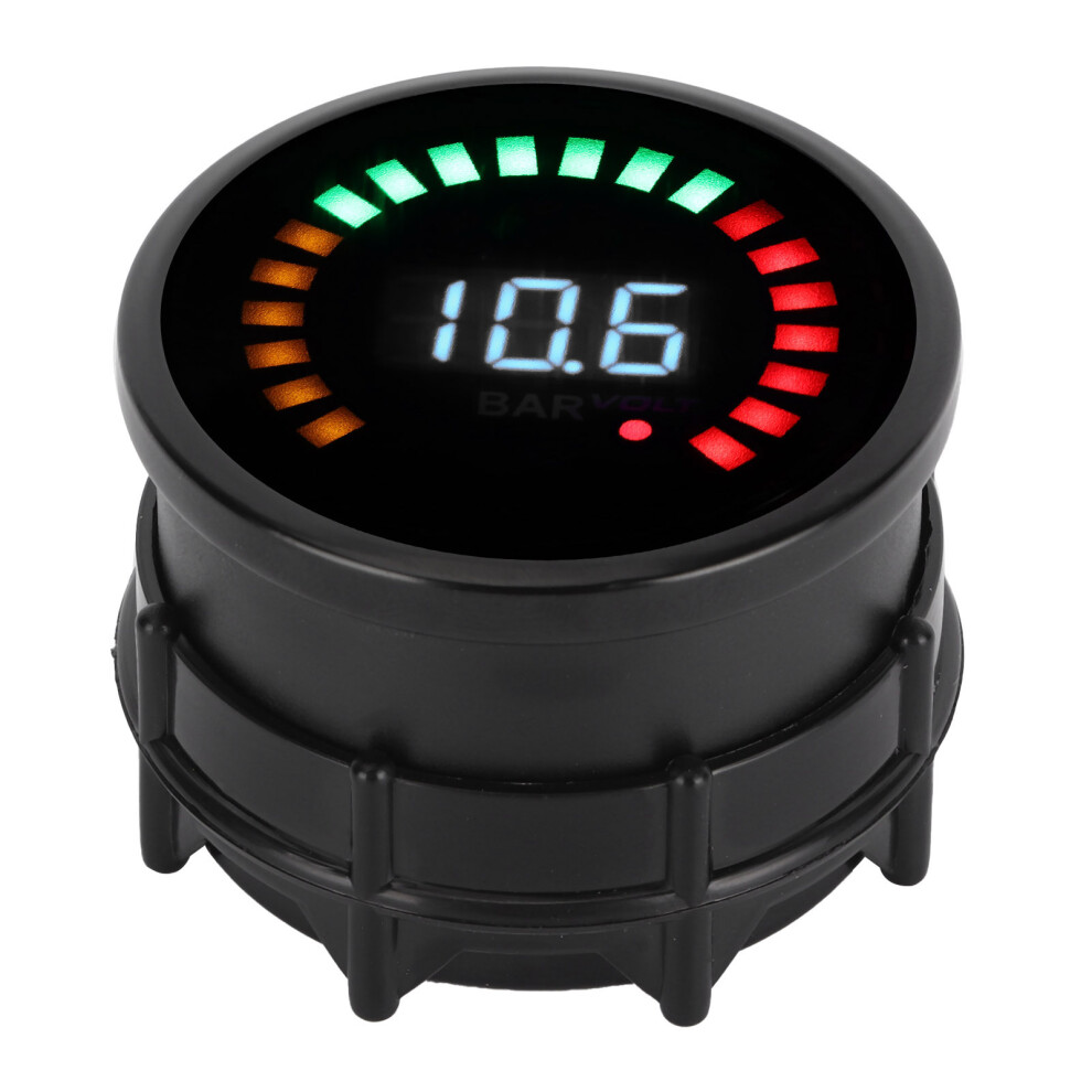 Universal 52Mm Turbo Boost Gauge Voltmeter Led Digital 12V 2-In-1 Black 5021392079813