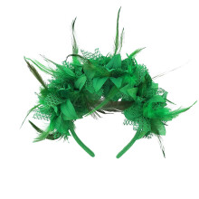 Retro Floral Feather Headpiece, Bohemian Hair Band for Women – Green, Compatible with Themed Parties & Holidays