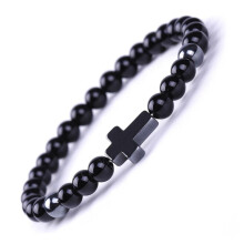 Onyx & Tiger Eye Beaded Bracelet for Men & Women – Christian Religious Gift, Anniversary Jewelry for Dad, Husband – Compatible with Faith-Based