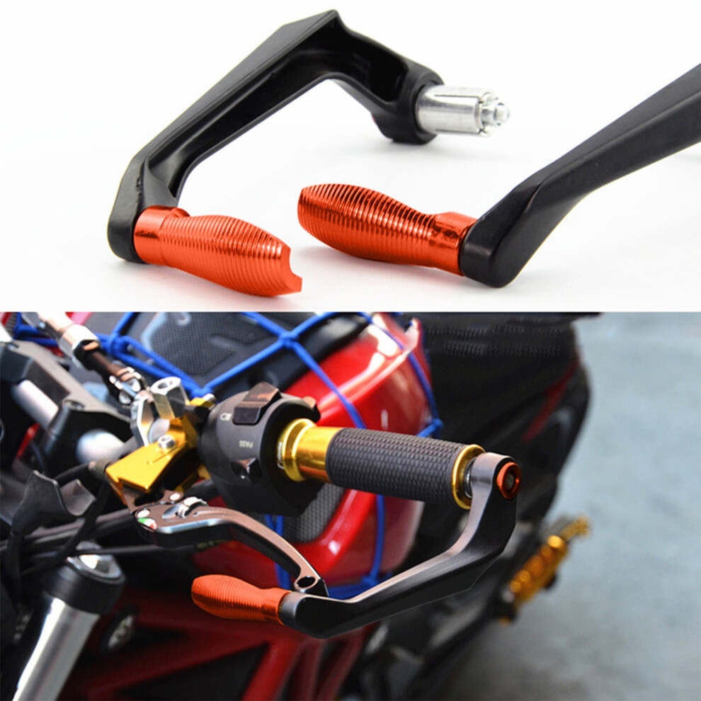 Motorcycle Hand Guard Protector Â Anti-Fall, Horn & Brake Compatible, Styling Bow Rod Orange 9448483123525